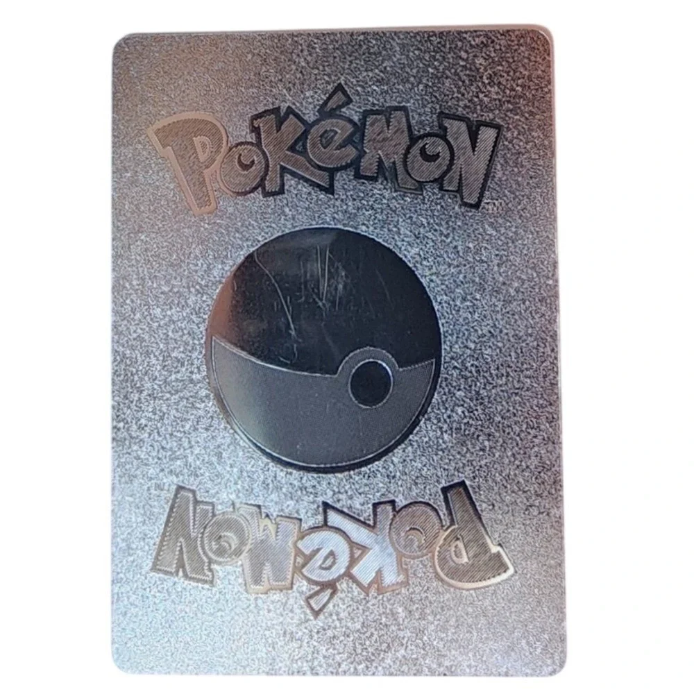 Pokemon Evee Evolutions V Silver Metal Card Custom Fan Art Shiny TCG Collectible